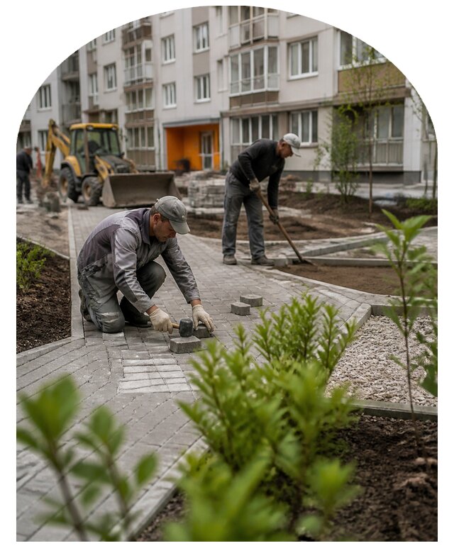 Благоустройство двора многоквартирного дома в Арзамасе